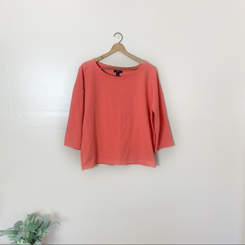 13. [Gap Factory] Coral Ribbed Pullover Sweatshirt Top